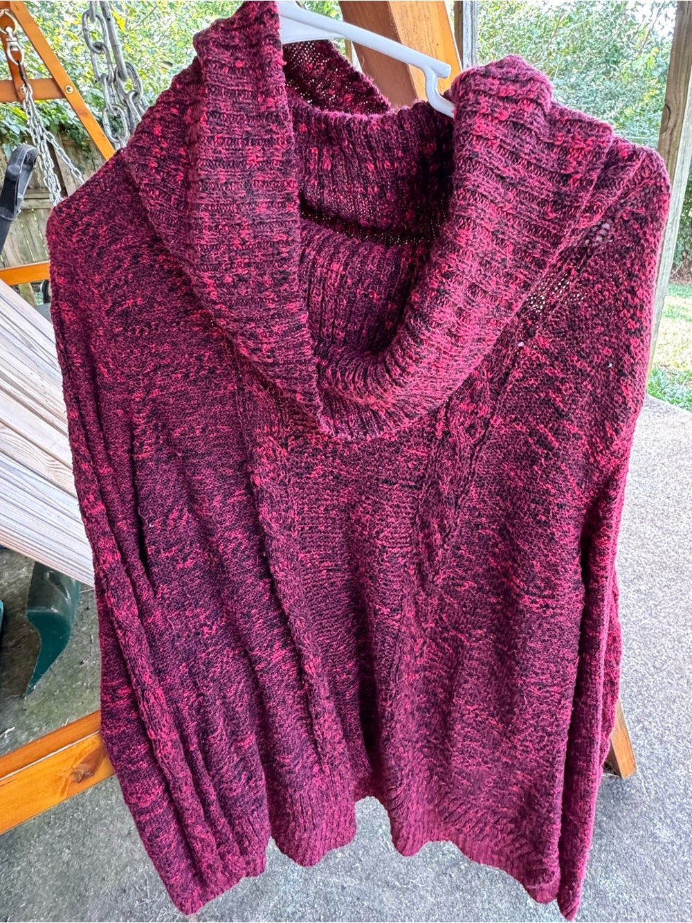 Marled Wine Cowl Neck Sweater
